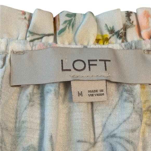 LOFT Floral Women's Shirt - v neck with string ties - Picture 3 of 7